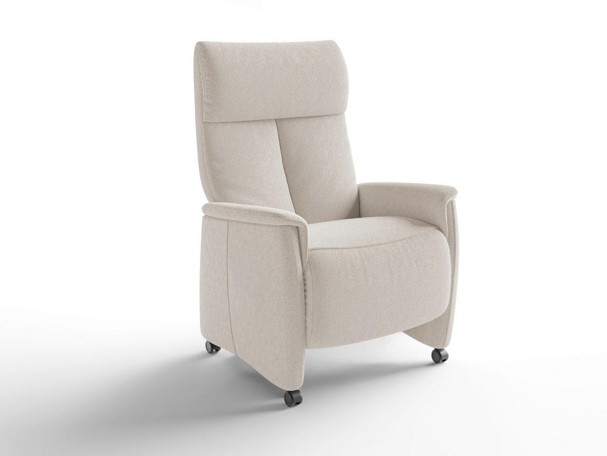 RELAXAČNÍ KŘESLO, textil, krémová - černá/krémová, Basics, textil/plast (76/110/84cm) - Sit & More