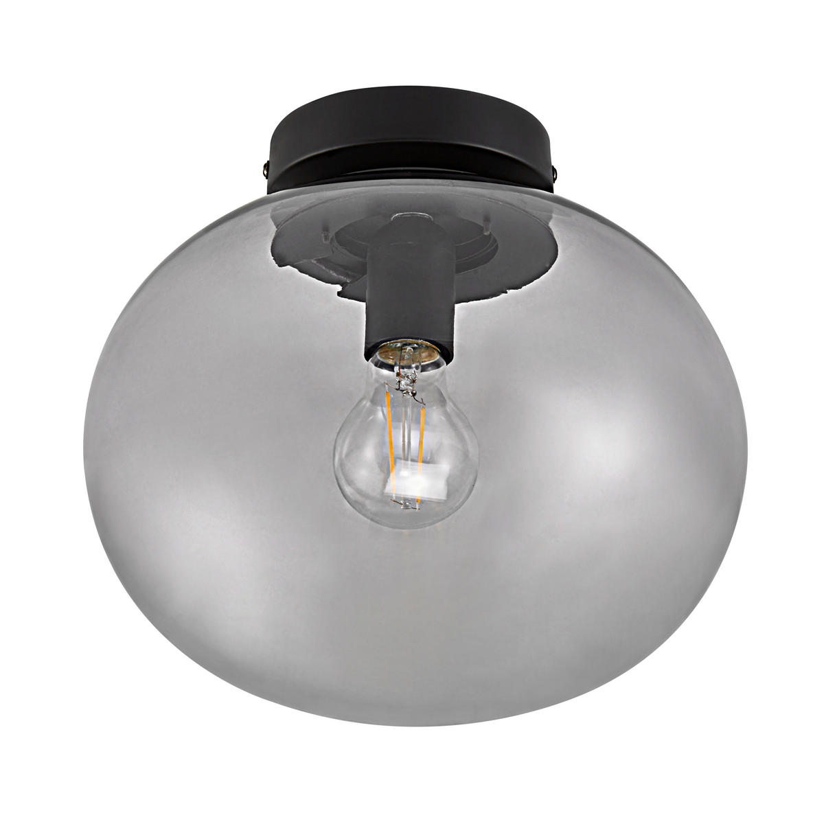 DECKENLEUCHTE 27,5/24 cm   - Schwarz, Basics, Glas/Metall (27,5/24cm) - Nordlux