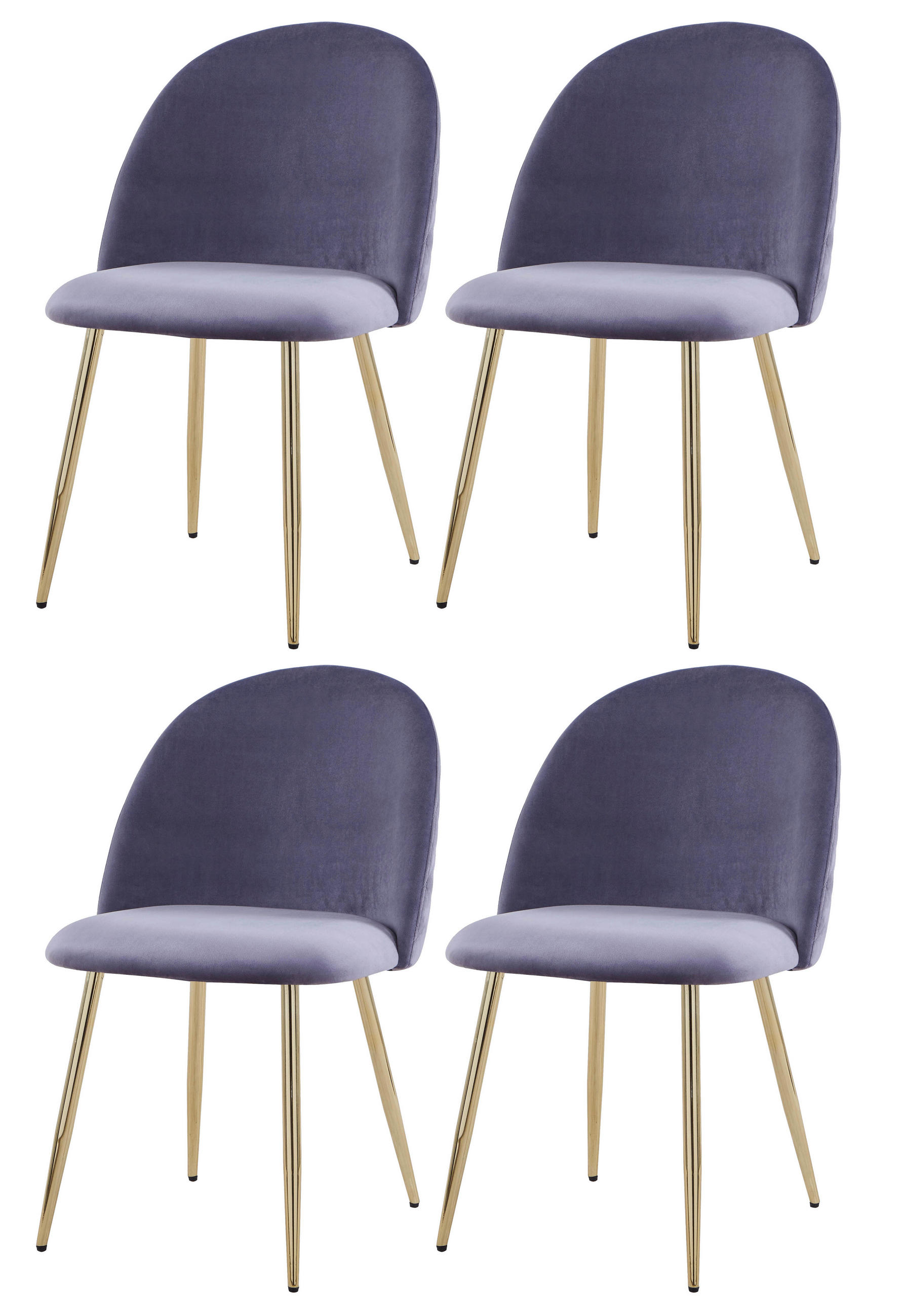 Polsterstuhl Artdeco Grau, Beine Gold