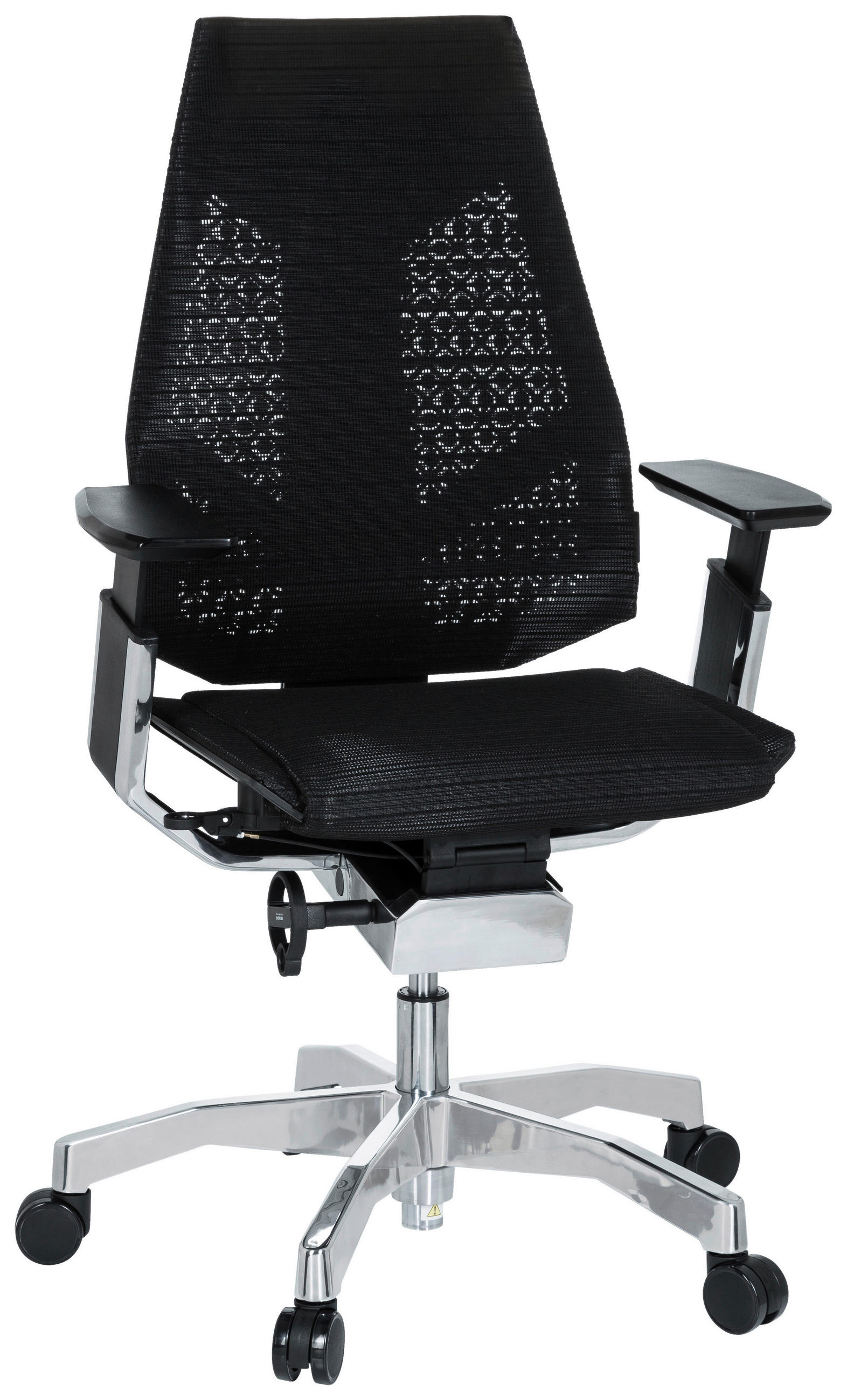 SNURRSTOL  i nätklädsel svart, aluminiumfärg  - aluminiumfärg/svart, Modern, metall/textil (57/107/46cm) - MID.YOU