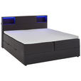 BOXSPRINGBETT 160/200 cm  in Anthrazit  - Anthrazit/Schwarz, Design, Holz/Textil (160/200cm) - Xora