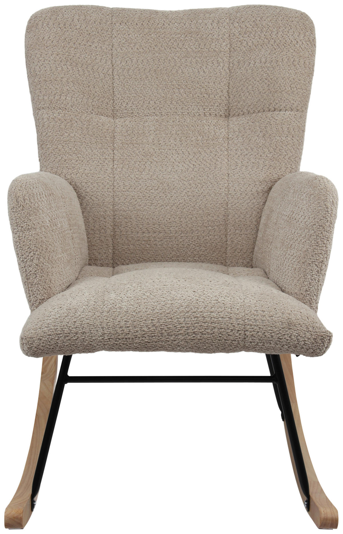 SCHAUKELSTUHL in Bouclé Braun  - Braun/Naturfarben, Basics, Holz/Textil (62/90/52cm) - P & B