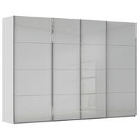 SCHWEBETÜRENSCHRANK 316/223/68 cm 4-türig Hellgrau  - Chromfarben/Hellgrau, Design, Glas/Holzwerkstoff (316/223/68cm) - Novel