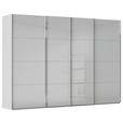 SCHWEBETÜRENSCHRANK 316/223/68 cm 4-türig Hellgrau  - Chromfarben/Hellgrau, Design, Glas/Holzwerkstoff (316/223/68cm) - Novel
