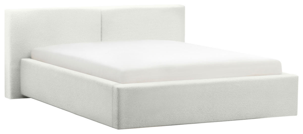 POLSTERBETT 140/200 cm  Weiss  - Weiss, Basics, Holz/Textil (140/200cm) - Boxxx