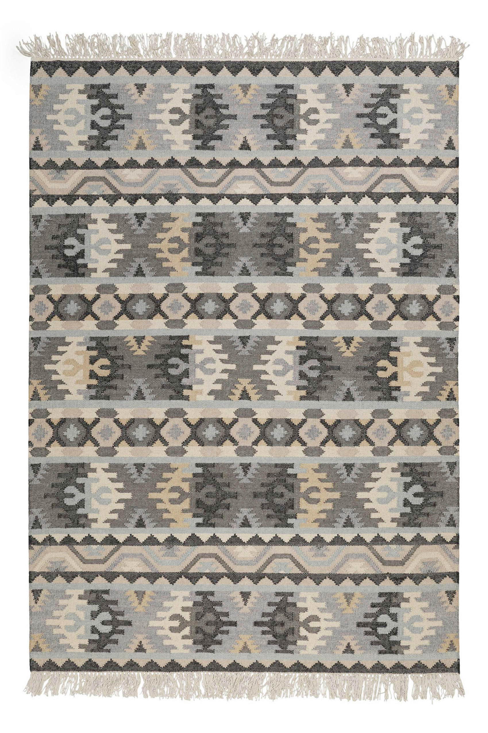 Wecon Home Handwebteppich Balou Hellgrau, Beige 80x150 cm