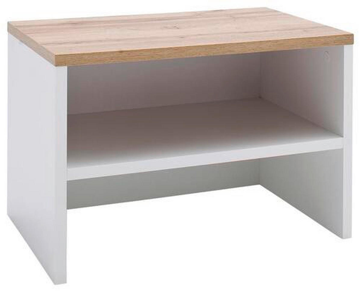 LAVICA DO PREDSIENE, biela, farba duba, 63/42/40 cm - biela/farba duba, Design, kompozitné drevo (63/42/40cm) - Carryhome