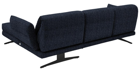 ECKSOFA  in Flachgewebe Dunkelblau  279-327/176-217 cm  - Schwarz/Dunkelblau, Design, Textil/Metall (279-327/176-217cm) - Dieter Knoll
