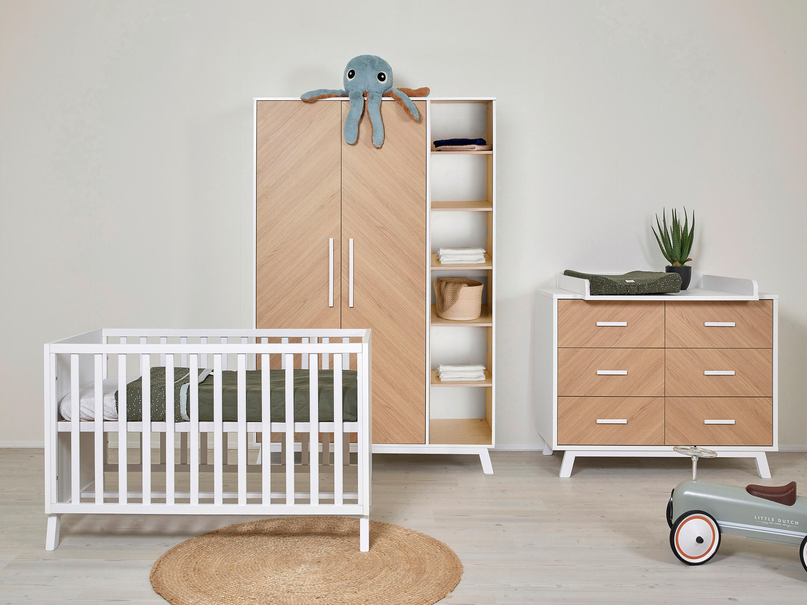 BABYZIMMER  - Eichefarben/Weiß, Basics, Holz/Holzwerkstoff - Schardt