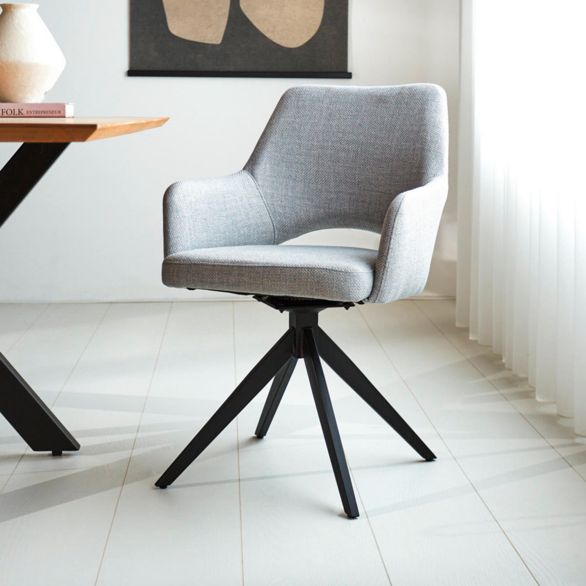 ŽIDLE, šedá - šedá/černá, Moderní, kov/textil (54,5/85/61,5cm) - MID.YOU