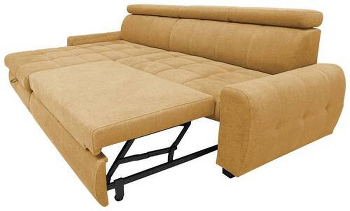 ECKSOFA in Webstoff Gelb  - Weiss/Gelb, Design, Kunststoff/Textil (276/173cm) - Stylife