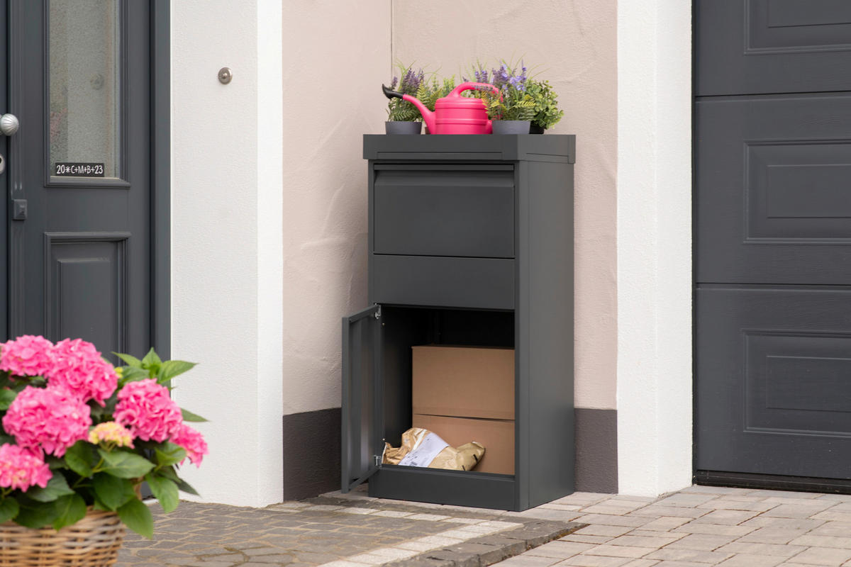 PAKETBOX  - Anthrazit, KONVENTIONELL, Metall (37/50/105cm)