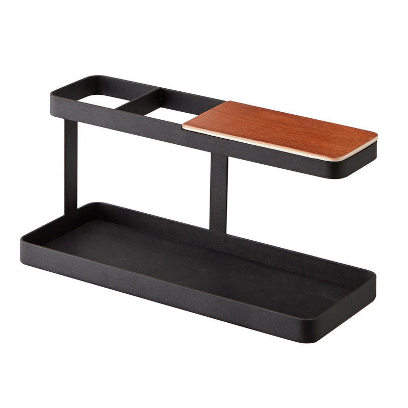 TISCHORGANIZER 24,5/9,7/11,3 cm  - Schwarz, Basics, Holz/Metall (24,5/9,7/11,3cm)