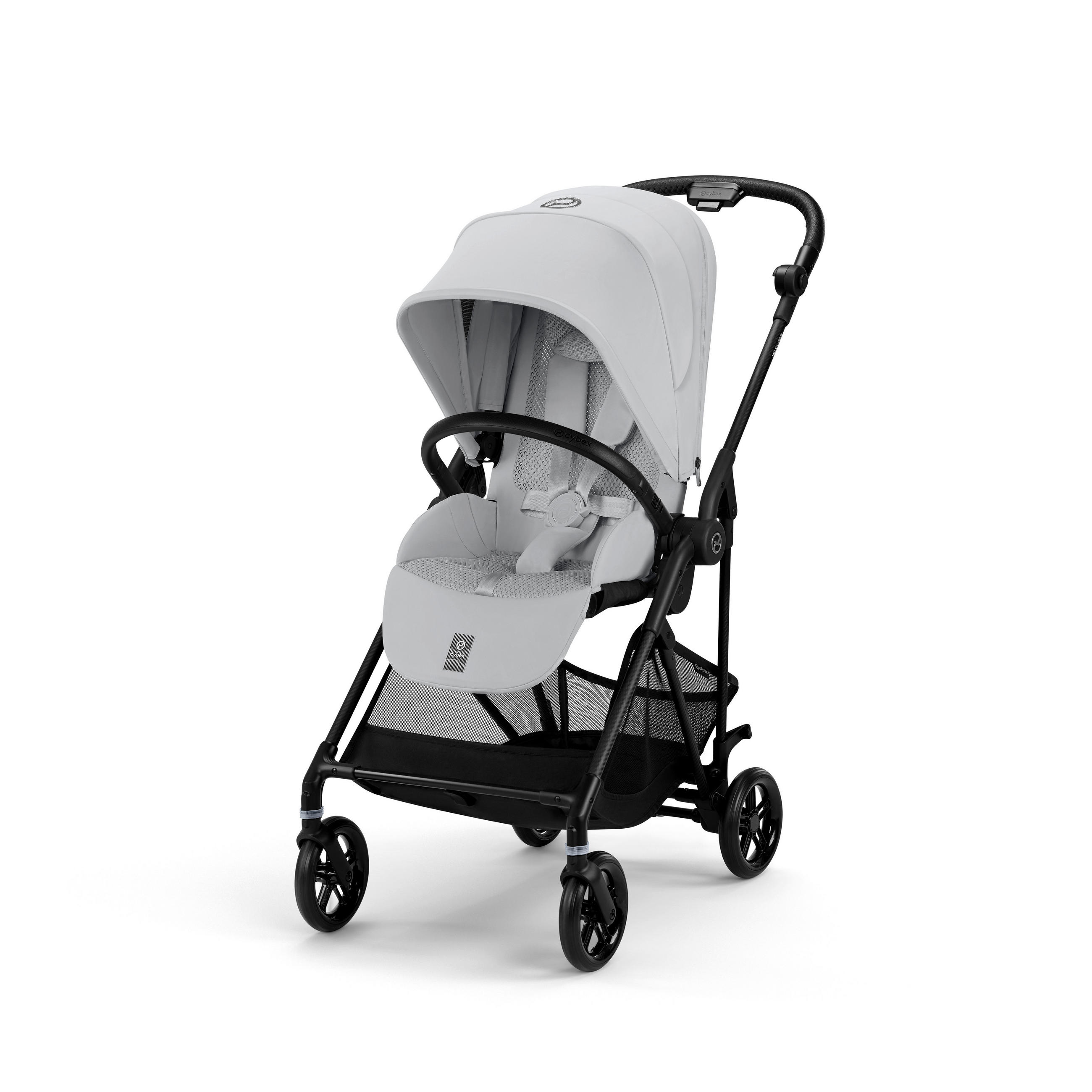 KINDERWAGEN Melio Carbon  - Hellgrau/Schwarz, Basics, Textil/Metall (82-91/49/96,5-107cm) - Cybex