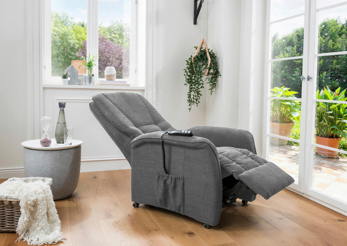 FERNSEHSESSEL in Struktur Dunkelgrau  - Dunkelgrau/Schwarz, Design, Kunststoff/Textil (77/107/88cm) - Livetastic