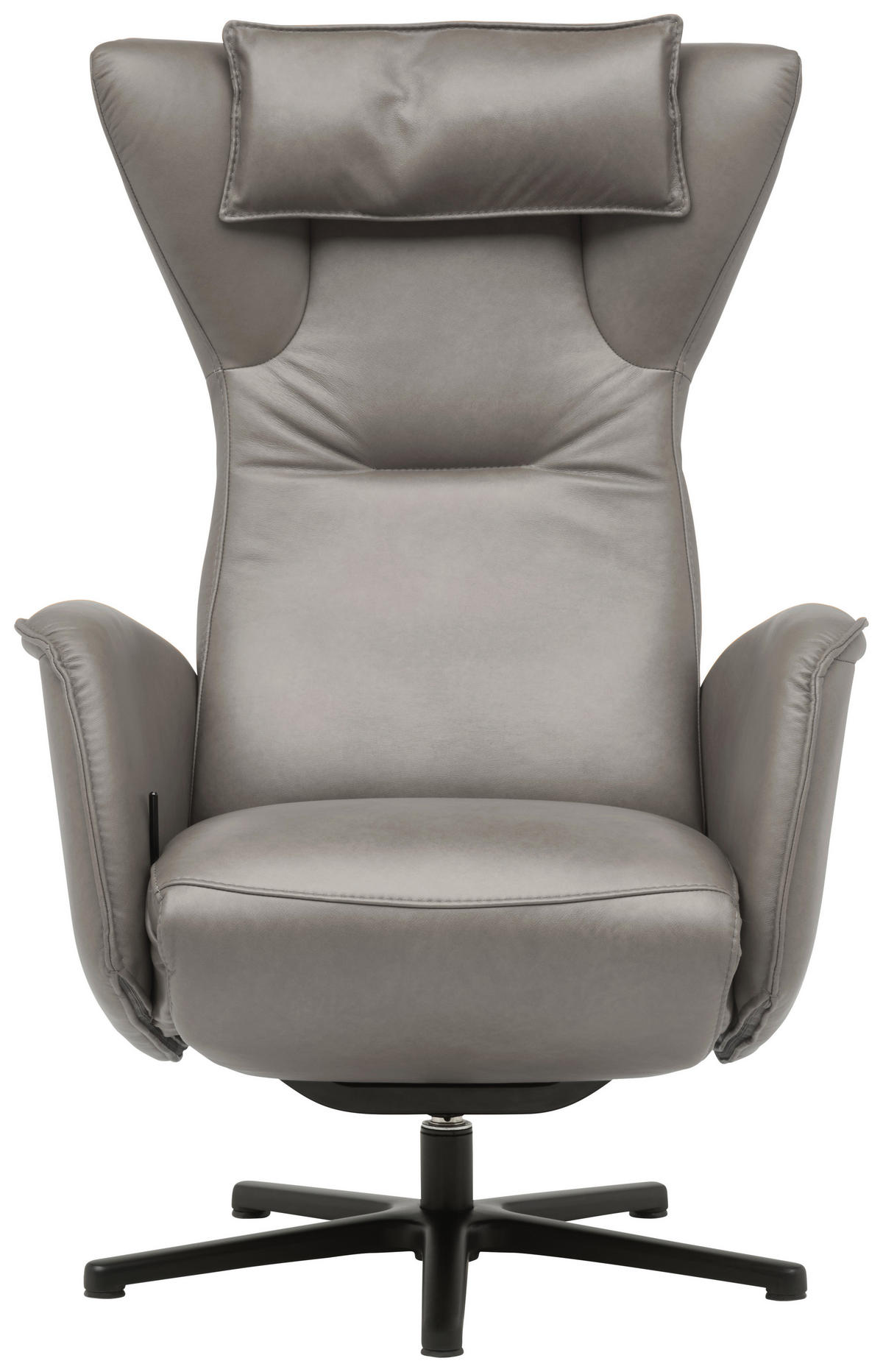 RELAXSESSEL Leder Grau  - Schwarz/Grau, Design, Leder/Metall (75/106/86cm) - Valdera