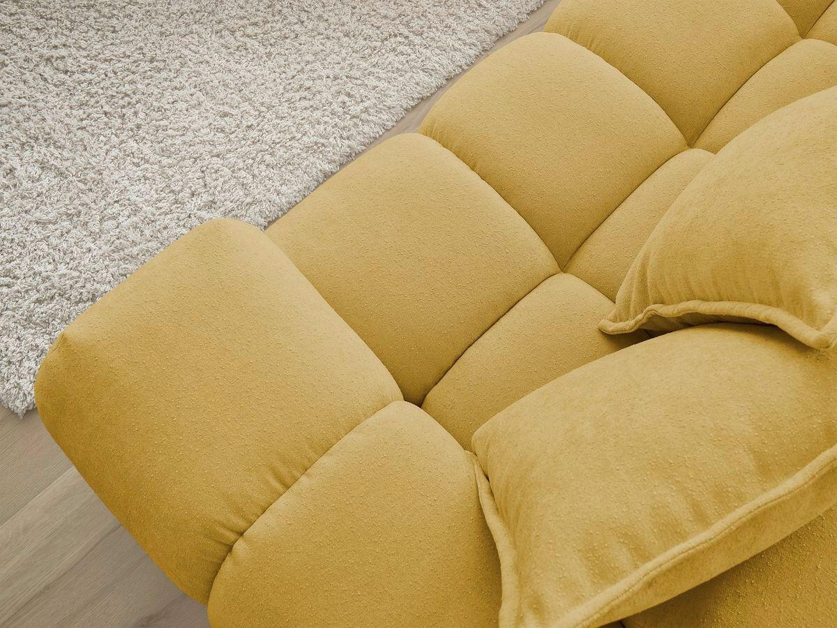 ECKSOFA Ottomane links  EVEREST Gelb Struktur  - Gelb/Schwarz, MODERN, Kunststoff/Textil (210/352cm) - Livetastic