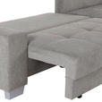 ECKSOFA in Flachgewebe Hellgrau  - Silberfarben/Hellgrau, KONVENTIONELL, Holz/Textil (273/192cm) - Carryhome