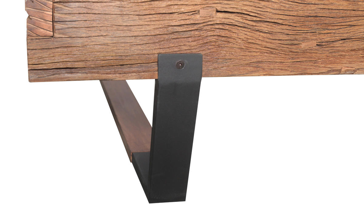 BALKENBETT 180/200 cm  in Braun, Schwarz   - Schwarz/Braun, MODERN, Holz/Metall (180/200cm) - MID.YOU