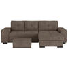 ECKSCHLAFSOFA Taupe Mikrofaser  - Taupe/Schwarz, MODERN, Kunststoff/Textil (268/156cm) - MID.YOU
