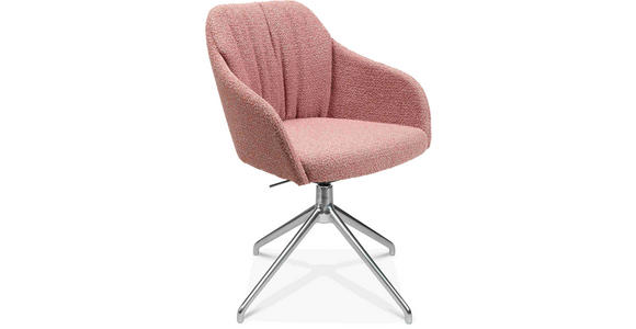 ARMLEHNSTUHL in Aluminium Flachgewebe - Alufarben/Rosa, Design, Textil/Metall (58/81,5-84,5/60cm) - Johann Jakob