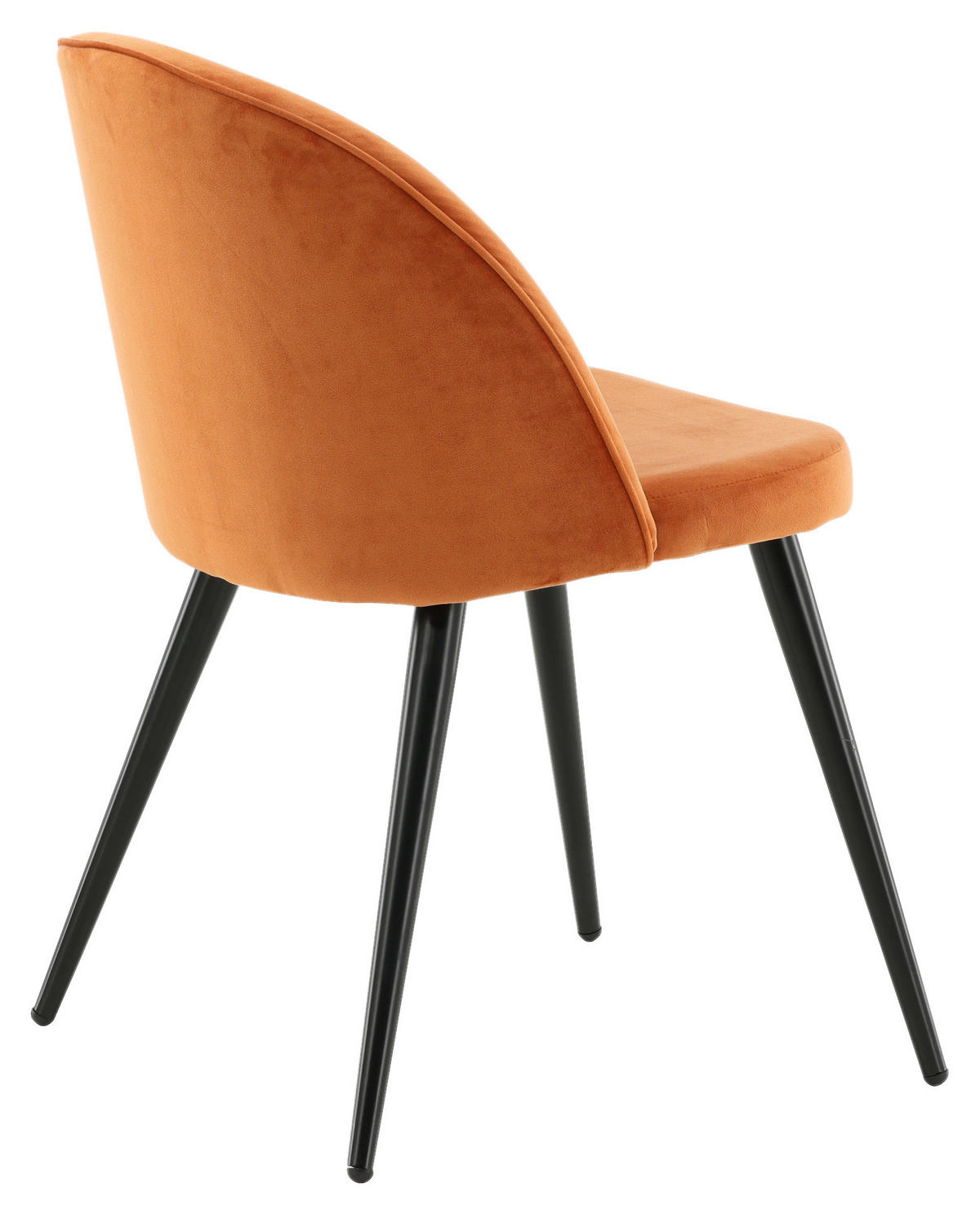 STUHL-SET 2 Stück  in Stahl Velours Metall, Textil  - Schwarz/Orange, Design, Textil/Metall (57/76.5/50cm) - Livetastic