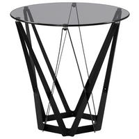 BEISTELLTISCH in Metall, Glas 50/50/50 cm  - Schwarz/Grau, Basics, Glas/Metall (50/50/50cm)