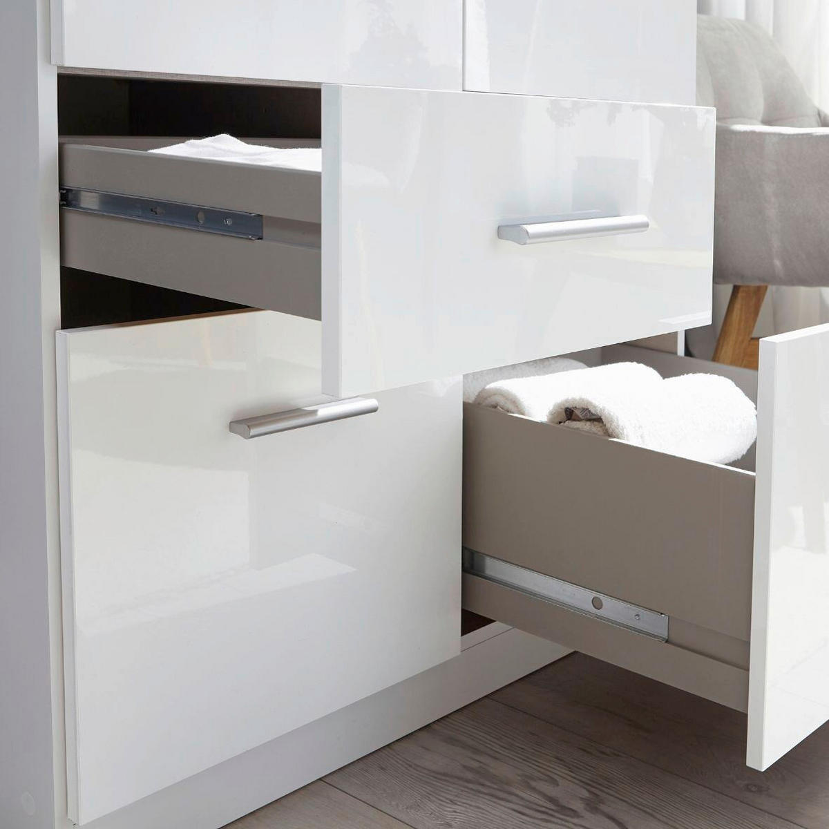 DREHTÜRENSCHRANK in Eiche Artisan  - Eiche Artisan/Grau, Modern, Holzwerkstoff/Metall (136/229/54cm) - Rauch Möbel
