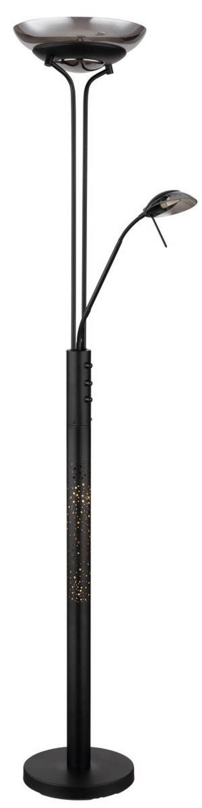 LED-STEHLEUCHTE - Schwarz, Design, Glas/Metall (40/180cm) - Globo