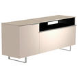 LOWBOARD  in 160/66/45 cm  - Sandfarben/Alufarben, Design, Glas/Holzwerkstoff (160/66/45cm) - Moderano