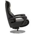 RELAXSESSEL Lenno Echtleder Nackenstütze, Relaxfunktion, Kopfteilverstellung, Aufstehhilfe    - Edelstahlfarben/Schwarz, Design, Leder/Metall (75/117/88cm) - Dieter Knoll