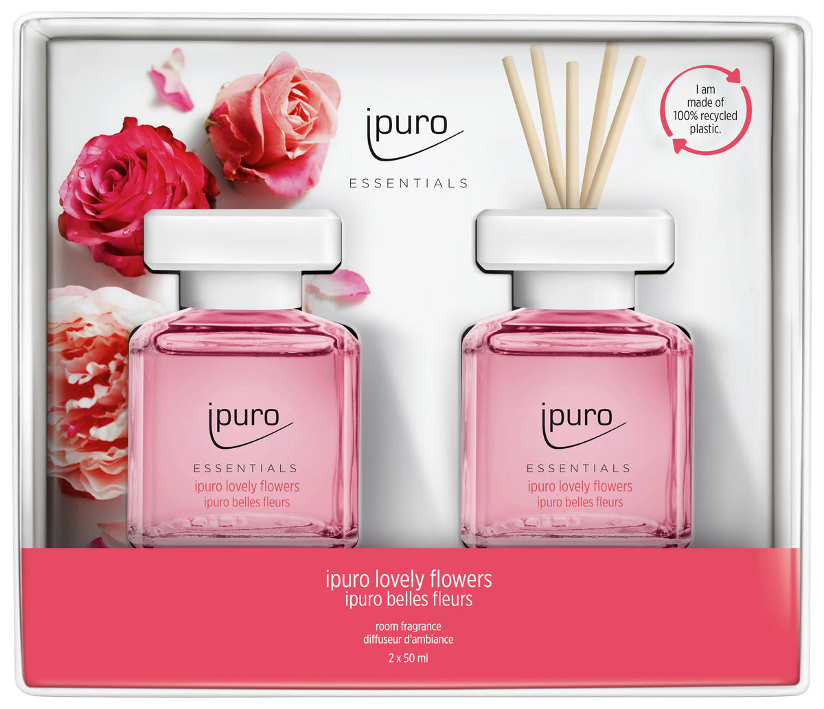 DIŠAVA ZA PROSTOR Essentials Lovely Flowers  - Basics, steklo (100ml) - Ipuro