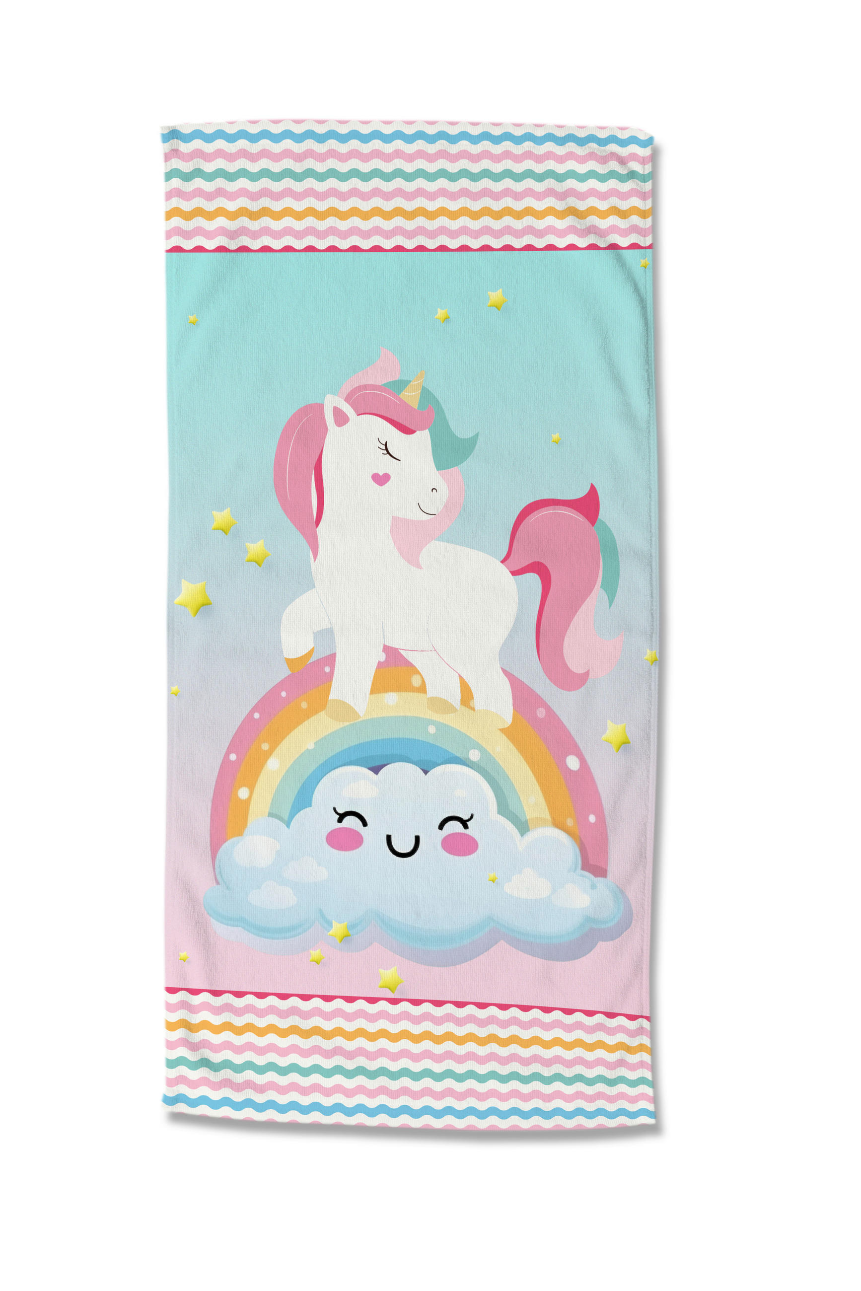 STRANDTUCH Good Morning Multicolor, Türkis, Hellrosa 75/150 cm  - Türkis/Hellrosa, Trend, Textil (75/150cm)