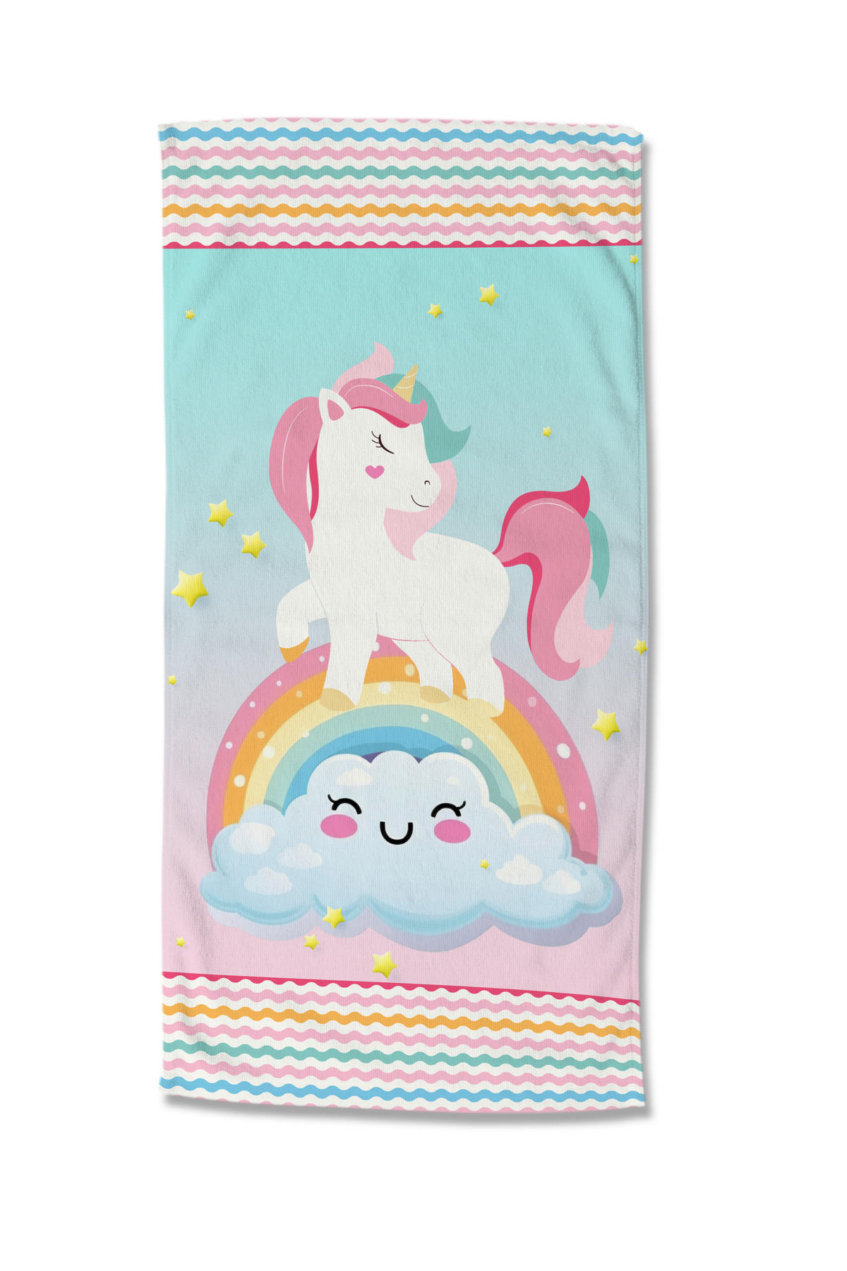 STRANDTUCH Good Morning Multicolor, Türkis, Hellrosa 75/150 cm  - Türkis/Hellrosa, Trend, Textil (75/150cm)