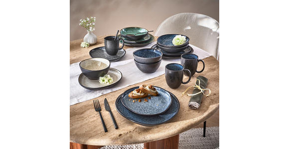 KOMBISERVICE Blau SØREN BLUE 10-teilig 2 Personen  - Blau, Trend, Keramik - Novel