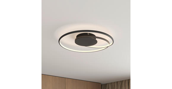 LED-DECKENLEUCHTE 45/8 cm   - Schwarz, LIFESTYLE, Kunststoff/Metall (45/8cm) - Novel