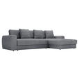 ECKSOFA Dunkelgrau Cord  - Dunkelgrau/Schwarz, MODERN, Kunststoff/Textil (302/182cm) - Carryhome