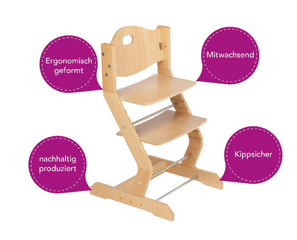 KINDERSTUHL - Buchefarben, Basics, Holz (50/43/81cm) - tiSsi