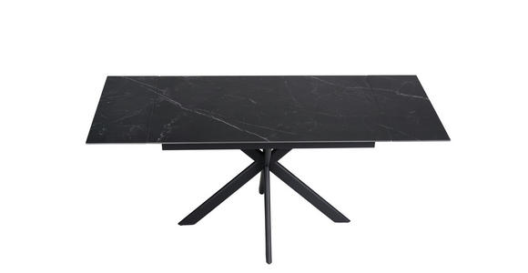 ESSTISCH Schwarz rechteckig  ausziehbar  - Schwarz, Design, Keramik/Metall (120-179/80/76cm) - Belluti