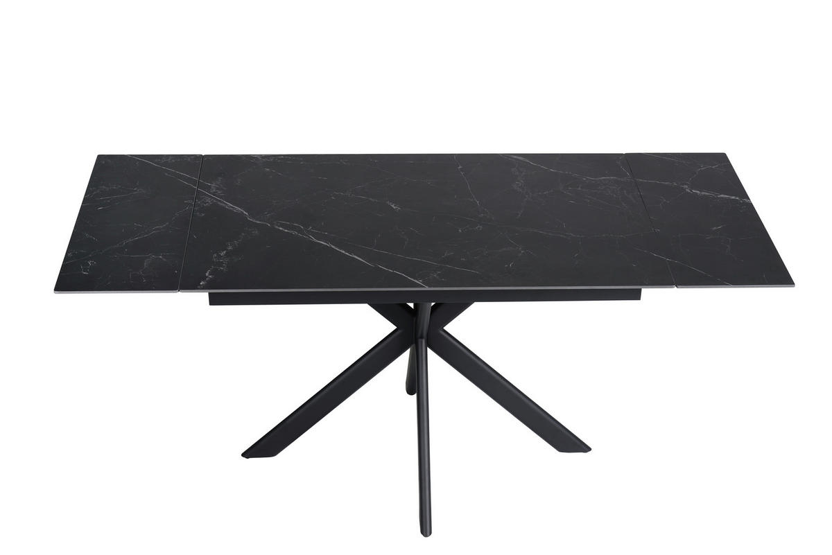 ESSTISCH Schwarz rechteckig  ausziehbar  - Schwarz, Design, Keramik/Metall (120-179/80/76cm) - Belluti