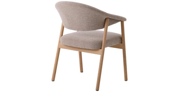 ARMLEHNSTUHL in Flachgewebe - Sandfarben/Eichefarben, KONVENTIONELL, Holz/Textil (63/81/63cm) - Ambia Home