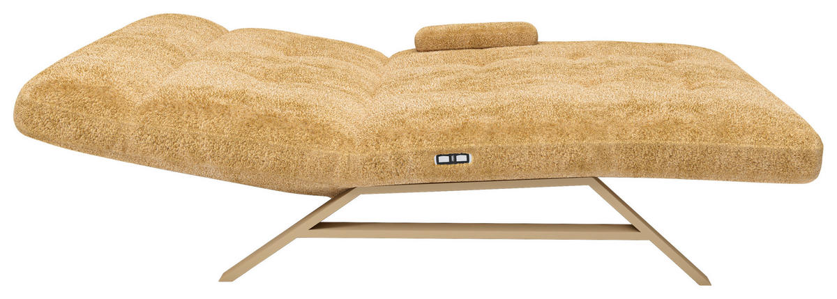 RELAXLIEGE Chenille, Teddystoff Goldfarben  - Goldfarben/Cappuccino, Design, Textil/Metall (120/54-113/158-198cm) - Pure Home Lifestyle