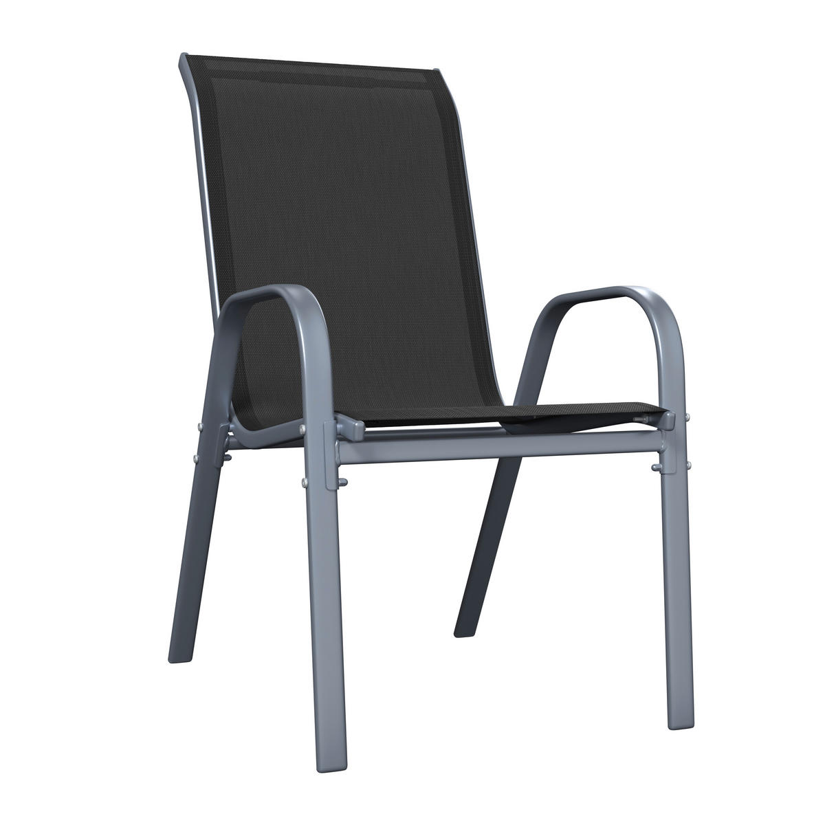 GARTENSESSEL-SET Eisen Anthrazit, Schwarz  - Anthrazit/Schwarz, MODERN, Textil/Metall (54/94/73cm) - Ambia Garden