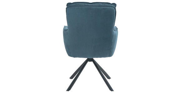 ARMLEHNSTUHL in Eisen Cord - Blau/Schwarz, Design, Textil/Metall (62/95/67cm) - Novel