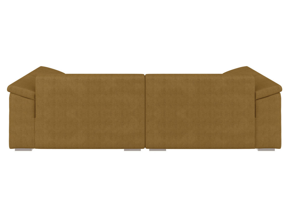 BIGSOFA TERMINI Velours, Webstoff Gelb  - Gelb/Beige, Design, Holz/Textil (260/98/123cm) - MID.YOU