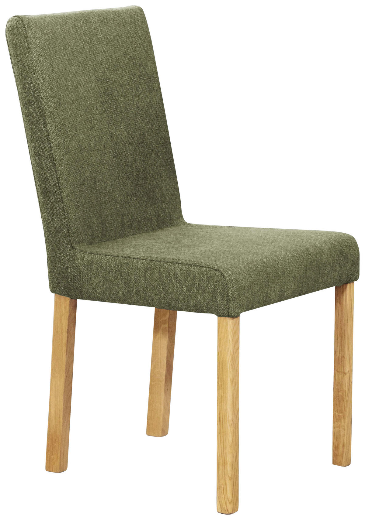 STUHL Webstoff Eichefarben, Grün Eiche vollmassiv  - Eichefarben/Grün, KONVENTIONELL, Holz/Textil (47/94/59cm) - Linea Natura