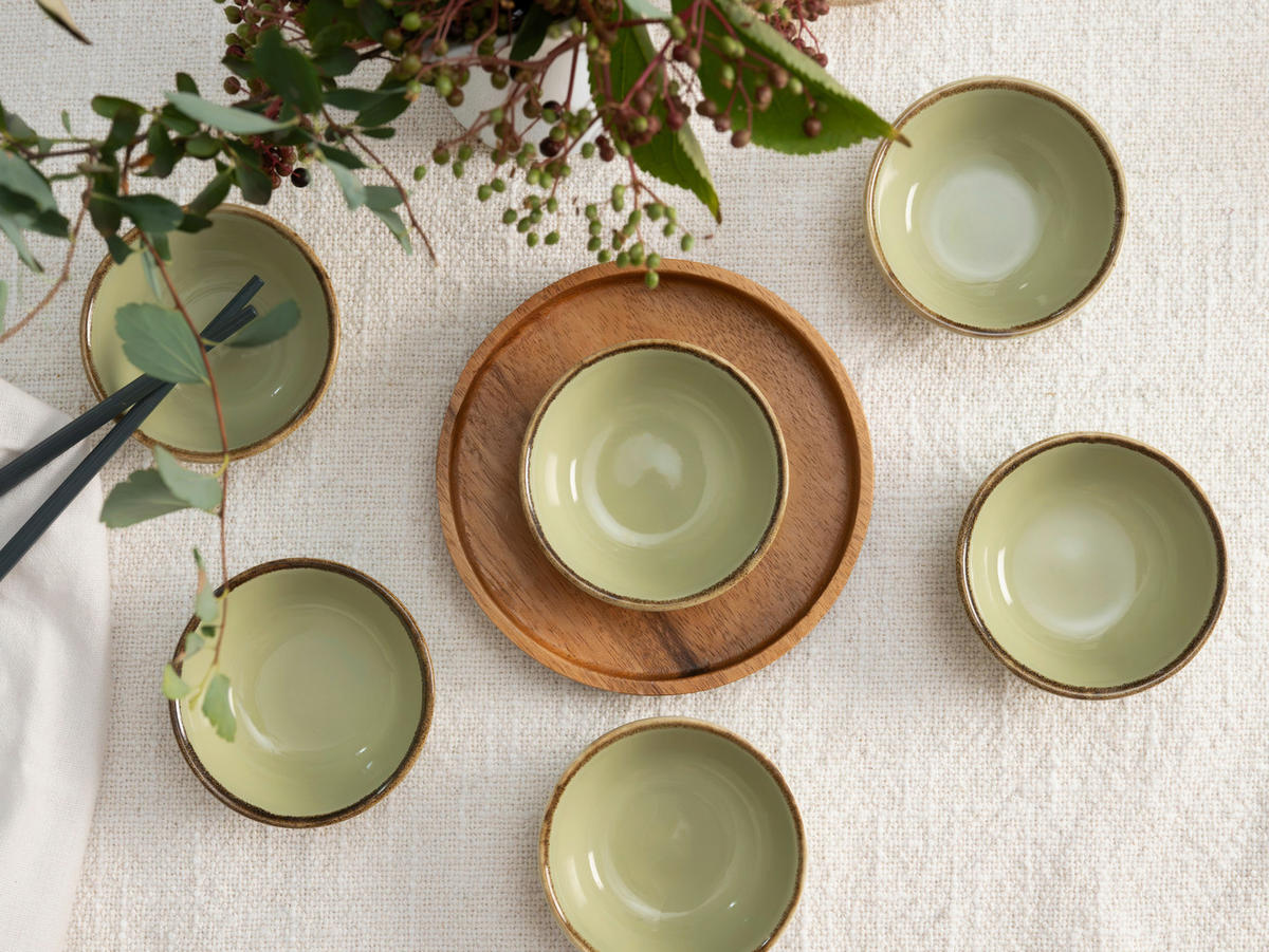 DIPSCHALENSET 8 cm  - Grün, Trend, Keramik (8cm) - Creatable