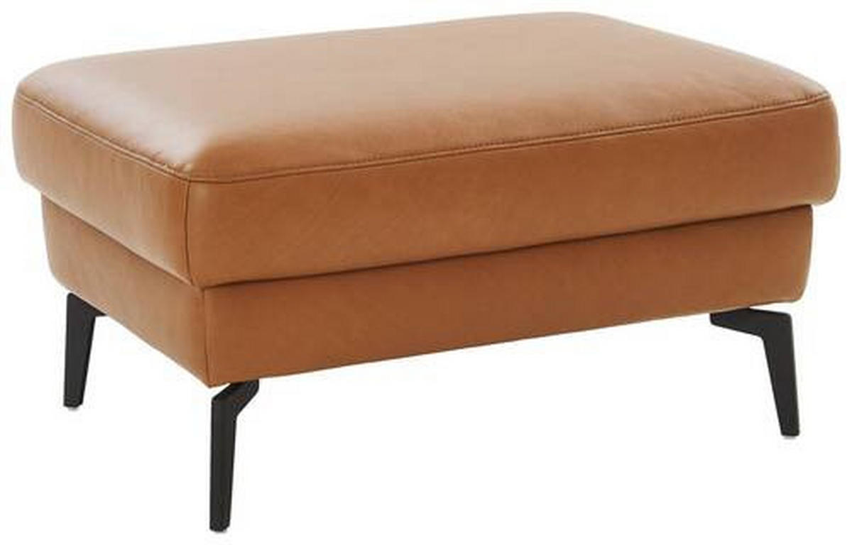 3-SITZER-SOFA in Echtleder Cognac  - Cognac/Schwarz, Design, Leder/Metall (224/88/100cm) - Valdera