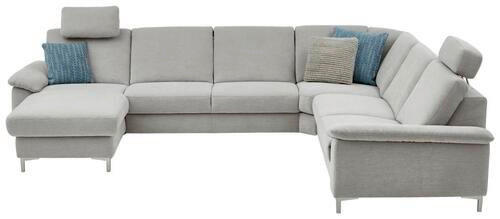 WOHNLANDSCHAFT in Chenille Silberfarben, Hellgrau  - Silberfarben/Hellgrau, Design, Textil/Metall (170/333/265cm) - Dieter Knoll