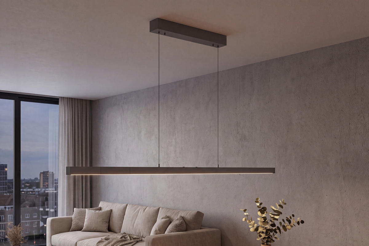 LED-HÄNGELEUCHTE 179/55/150 cm  - Anthrazit, Design, Kunststoff/Metall (179/55/150cm) - Paul Neuhaus